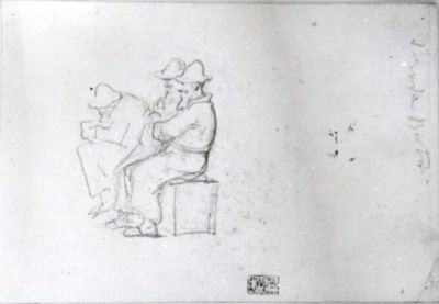 grafică - Grigorescu, Nicolae; Trei bătrâni cu barbă, așezați
