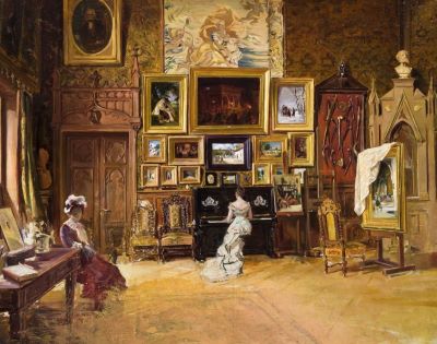 pictură de șevalet - Aman, Theodor; În atelierul artistului