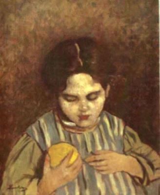 pictură - Luchian, Ștefan; Lica cu portocala