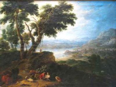 pictură - Cossiau, Jan Jost van; Oraș lângă fluviu