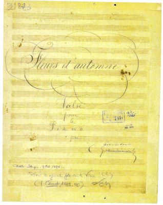partitură - Porumbescu, Ciprian; Fleurs d'Automne -Valse pour le Piano