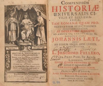 carte veche - Johannes de Laet, autor; Joachim Feller, autor; Compendium historiae universalis civilis et ecclesiasticae