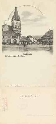 carte poștală documentară - Jos. Drotleff; Cisnădie. Piața centrală