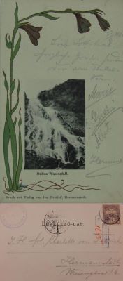 carte poștală documentară - Jos. Drotleff; Cascada Bâlea