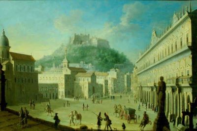 pictură - Bellotto, Bernardo, zis Il Canaletto; Oraș cu cetățuie