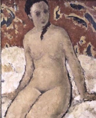 pictură - Tonitza, Nicolae; Nud pe fond decorativ