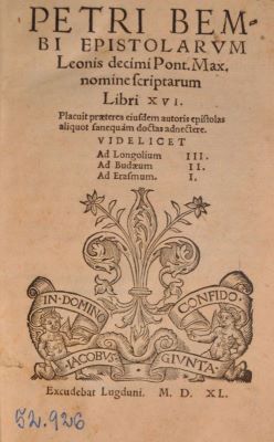 carte veche - Pietro Bembo, autor; Petri Bembi epistolarum Leonis decimi