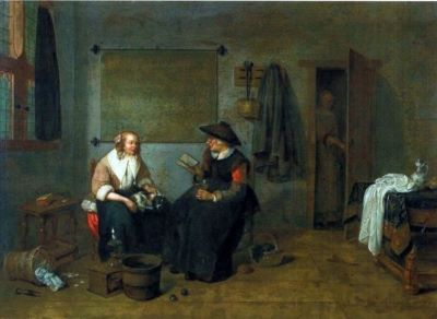 pictură - Brekelemkamp, Quiringh Gerritzs van; Scenă de interior