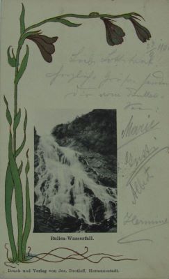 carte poștală documentară - Jos. Drotleff; Cascada Bâlea