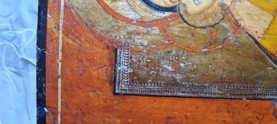 Icoană pe lemn; Maica Domnului cu Pruncul „Vladimirskaia” (Eleusa)