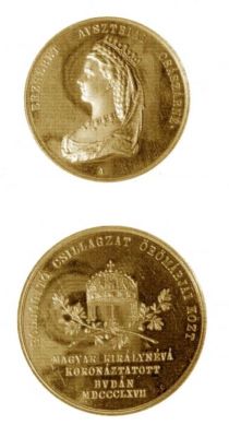 Medalie dedicată încoronării Elisabetei ca regină a Ungariei