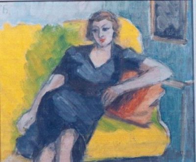pictură - Pallady, Theodor; Femeie pe canapea galbenă