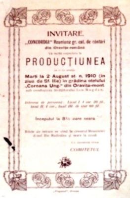 Tipografia Progresul; Invitație la spectacolul organizat de reuniunea „Concordia”