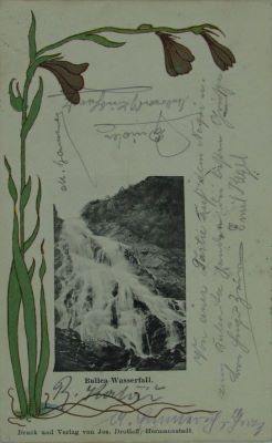 carte poștală documentară - Jos. Drotleff; Cascada Bâlea