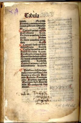 incunabul - Florentinus, Antoninus; Confessionale; Titulus de restitutionibus
