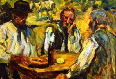 pictură - Schweitzer-Cumpăna, Rudolf; Prânz țărănesc