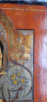 Icoană pe lemn; Maica Domnului cu Pruncul „Vladimirskaia” (Eleusa)