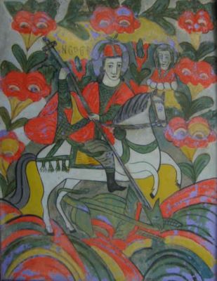 icoană pe sticlă; Sfântul Gheorghe