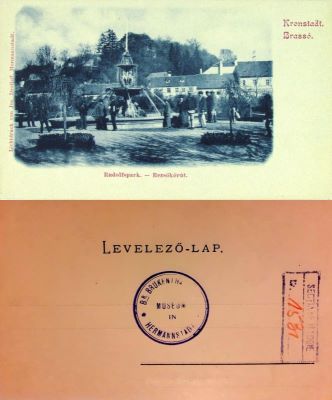 carte poștală documentară - Jos. Drotleff; Brașov. Parcul Rudolf