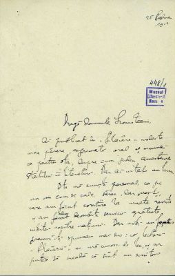 manuscris - Nicolae Iorga - autor; Scrisoare datată „25 februarie 1912“, adresată de Nicolae Iorga lui Petre Locusteanu