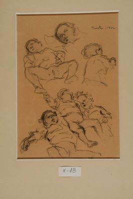 desen - Tonitza, Nicolae; Studiu de copii dormind