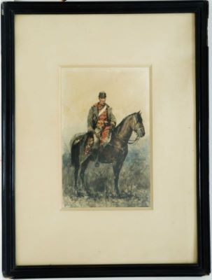 acuarelă - Grigorescu, Nicolae; Ostaș călare