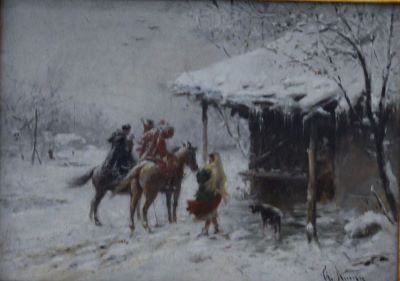 pictură de șevalet - Aman, Theodor; Popas la han