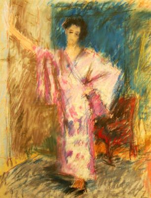 pastel - Țuculescu, Ion; Chimono