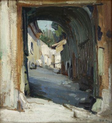 pictură de șevalet - Wexler, Arnold Max; Poartă / Curte interioară