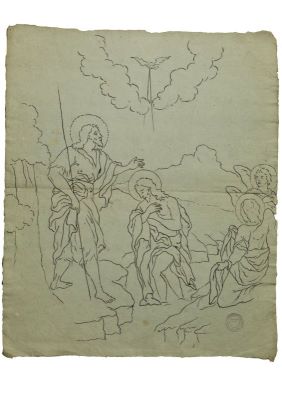 schiță - Tattarescu, Gheorghe; Botezul Mântuitorului