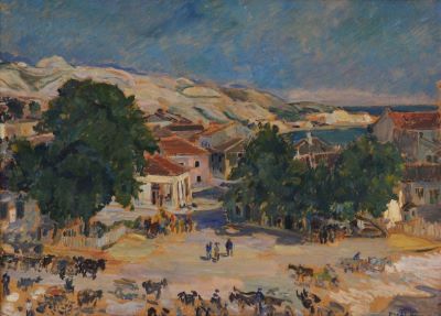 pictură de șevalet - Steriadi, Jean Alexandru; Piață din Balcic 1926