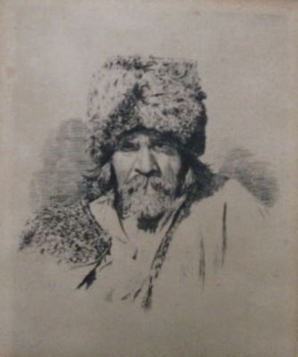 gravură - Aman, Theodor; Un cerșetor