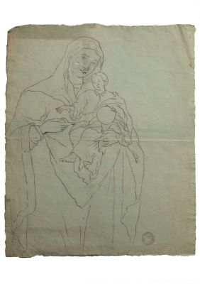 schiță - Tattarescu, Gheorghe; Fecioara cu Pruncul