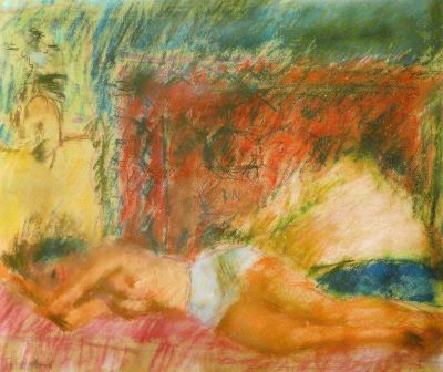 pastel - Țuculescu, Ion; Nud culcat