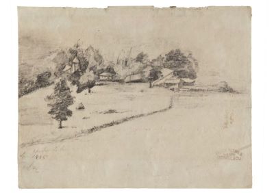 schiță de călătorie - Tattarescu, Gheorghe; Peisaj Schit 1885