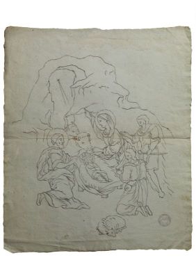 schiță - Tattarescu, Gheorghe; Nașterea Mântuitorului