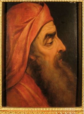 pictură de șevalet - Vriendt, Frans van, zis Floris; Bărbat cu glugă roșie