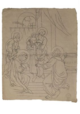 schiță - Tattarescu, Gheorghe; Prezentarea la templu