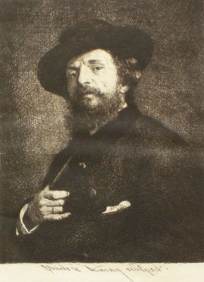 gravură - Aman, Theodor; Autoportret Theodor Aman