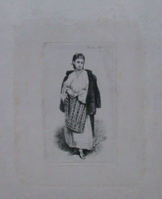 gravură - Aman, Theodor; Vlașca - Țărancă în costum național