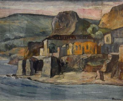 pictură de șevalet - Bunescu, Marius; Peisaj (Digul rupt)