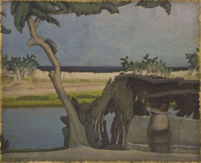 pictură de șevalet - Biju, Leon Alexandru; Peisaj / Peisaj cu copaci