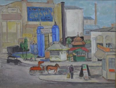 pictură de șevalet - Popescu, Vasile; Veche Piață Buzești