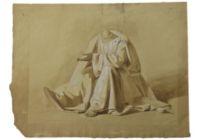 desen - Tattarescu, Gheorghe; Studiu de drapaj Roma