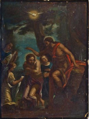 pictură de șevalet - Tattarescu, Gheorghe; Botezul