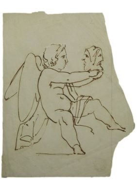schiță - Tattarescu, Gheorghe; Compoziție - Putti cu mască