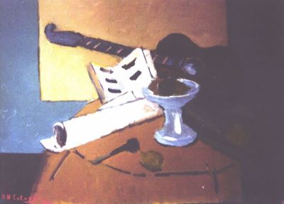 pictură de șevalet - Vermont, Nicolae; Mandolina