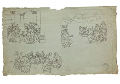 schiță - Tattarescu, Gheorghe; Compoziție religioasă