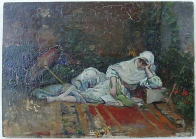 pictură de șevalet - Aman, Theodor; Cadână citind
