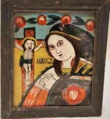 icoană pe sticlă; Maria Îndurerată